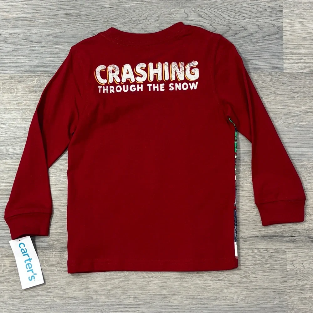 Carter's Boys Christmas‎ Polar Bear Crashing Through the Snow Tee - Size 2T NWT